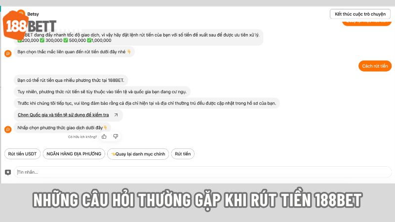 Những câu hỏi thường gặp khi rút tiền 188bet